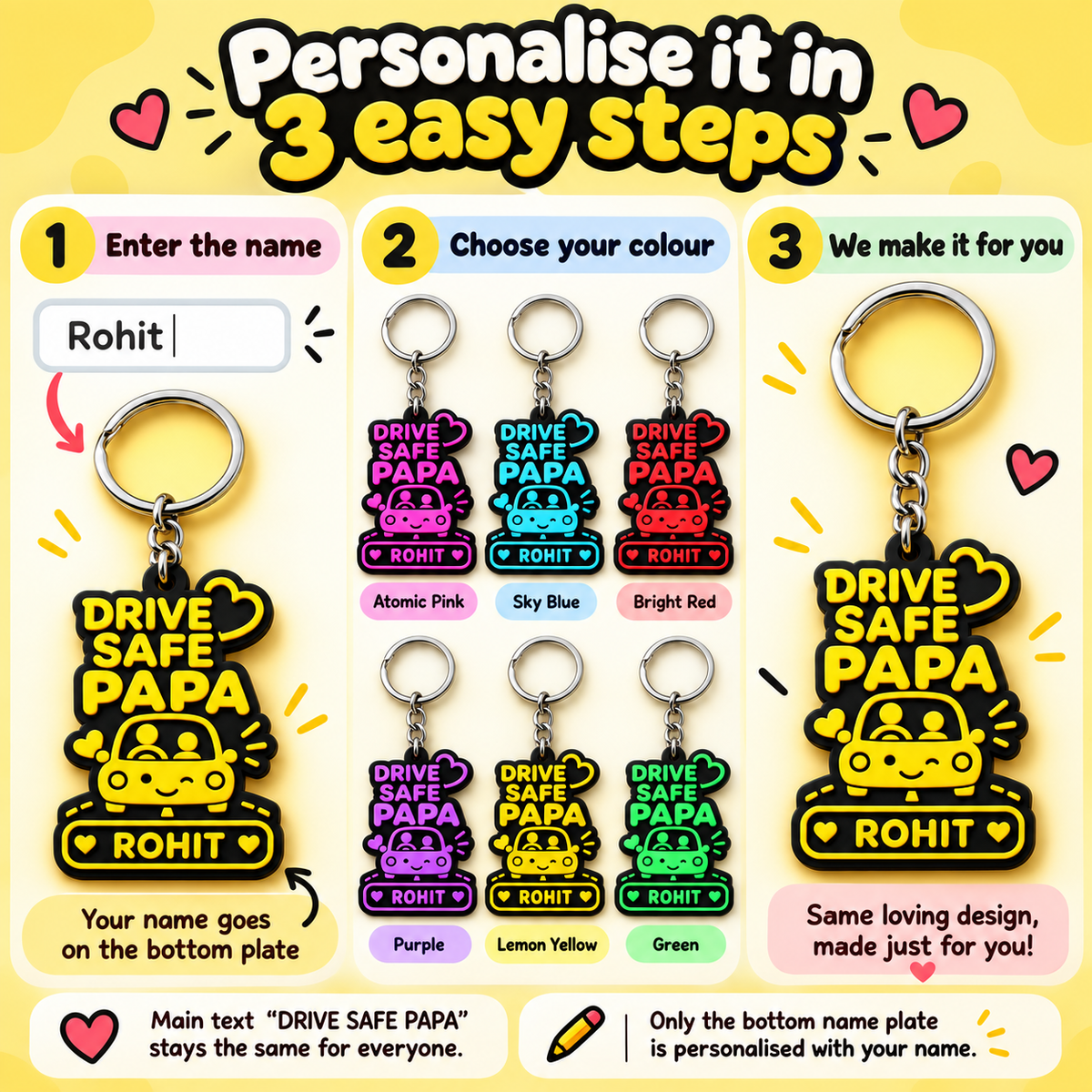Drive Safe Papa Keychain