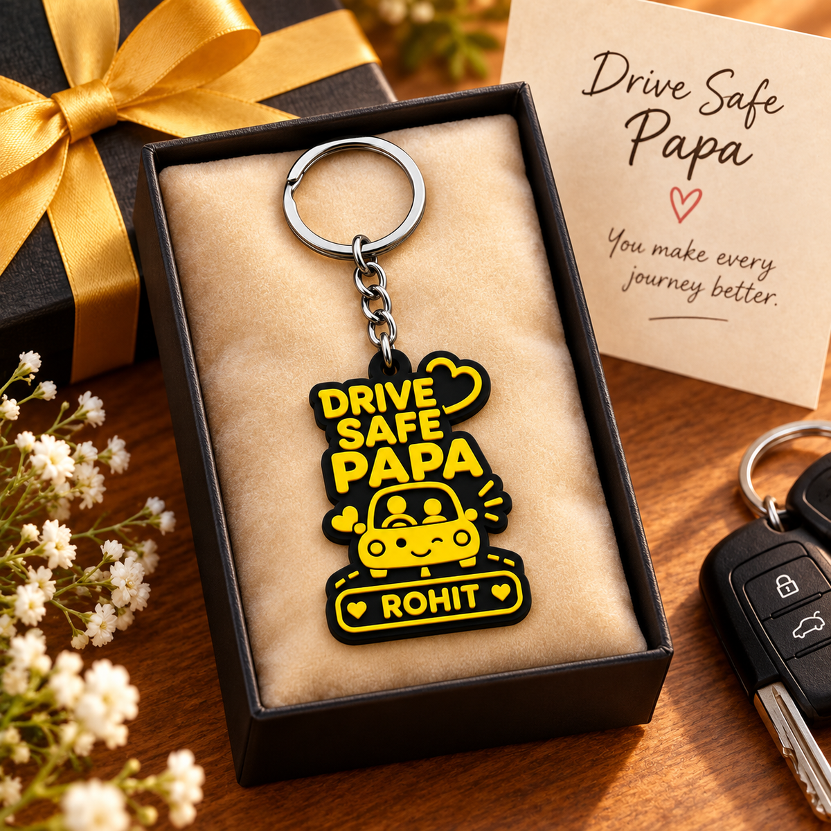 Drive Safe Papa Keychain