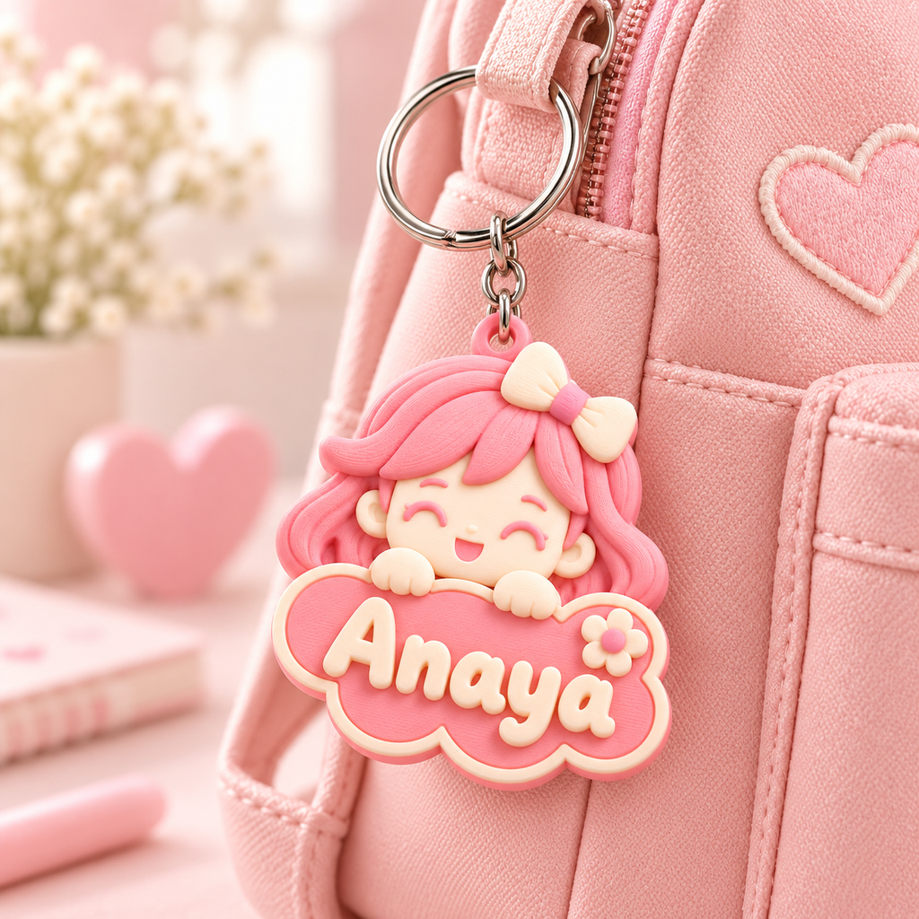 Cute Girl Keychain